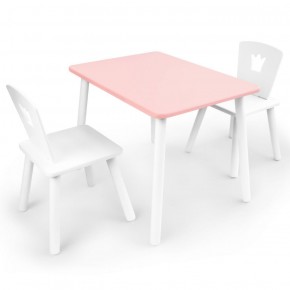 Комплект детской мебели стол и два стула Корона  (Розовый/Белый/Белый) в Красноуральске - krasnouralsk.ok-mebel.com | фото