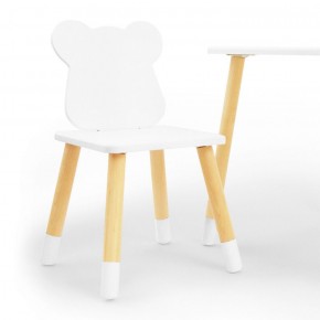 Комплект детской мебели стол и два стула Мишутка (Белый/Белый/Береза) в Красноуральске - krasnouralsk.ok-mebel.com | фото