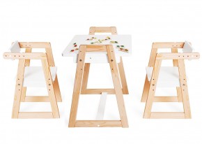 Комплект детской мебели стол и  два стула Я САМ "Лофт-Дуо" (Белый) в Красноуральске - krasnouralsk.ok-mebel.com | фото
