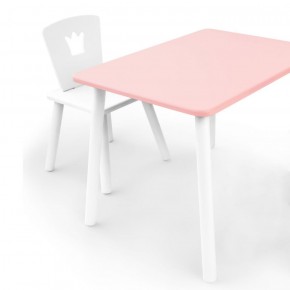 Комплект детской мебели стол и стул Корона (Розовый/Белый/Белый) в Красноуральске - krasnouralsk.ok-mebel.com | фото