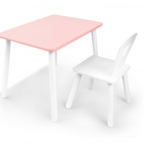 Комплект детской мебели стол и стул Корона (Розовый/Белый/Белый) в Красноуральске - krasnouralsk.ok-mebel.com | фото 2