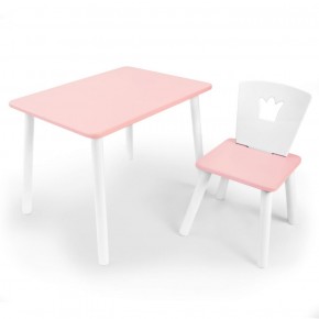 Комплект детской мебели стол и стул Корона (Розовый/Розовый/Белый) в Красноуральске - krasnouralsk.ok-mebel.com | фото