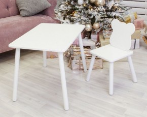 Комплект детской мебели стол и стул Мишутка (Белый/Белый/Белый) в Красноуральске - krasnouralsk.ok-mebel.com | фото
