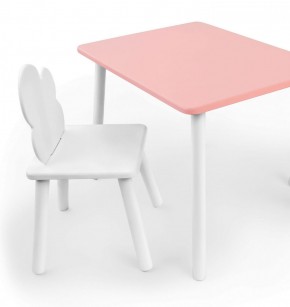 Комплект детской мебели стол и стул Облачко (Розывый/Белый/Белый) в Красноуральске - krasnouralsk.ok-mebel.com | фото 1