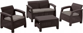 Комплект мебели Корфу сет (Corfu set) коричневый - серо-бежевый * в Красноуральске - krasnouralsk.ok-mebel.com | фото