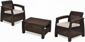 Комплект мебели Корфу Уикенд (Corfu Weekend) коричневый - серо-бежевый * в Красноуральске - krasnouralsk.ok-mebel.com | фото