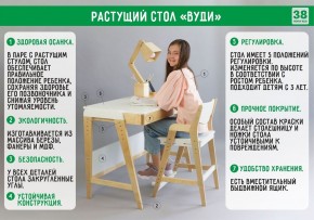 Комплект растущий стол и стул с чехлом 38 попугаев «Вуди» (Белый, Белый, Беж) в Красноуральске - krasnouralsk.ok-mebel.com | фото