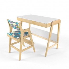 Комплект растущий стол и стул с чехлом 38 попугаев «Вуди» (Белый, Без покрытия, Салют) в Красноуральске - krasnouralsk.ok-mebel.com | фото
