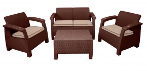 Комплект уличной мебели Yalta Premium Terrace Set (Ялта) шоколадый (+подушки под спину) в Красноуральске - krasnouralsk.ok-mebel.com | фото 1