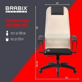 Кресло BRABIX PREMIUM "Ultimate EX-800" пластик, плотная двойная сетка Х2, черное/бежевое, 532916 в Красноуральске - krasnouralsk.ok-mebel.com | фото 6