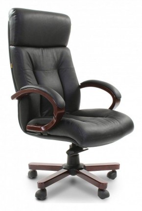 Кресло для руководителя Chairman 421 черный/орех темный, черный в Красноуральске - krasnouralsk.ok-mebel.com | фото 1
