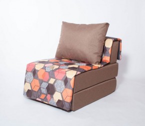 Кресло-кровать бескаркасное Харви (коричневый-геометрия браун) в Красноуральске - krasnouralsk.ok-mebel.com | фото