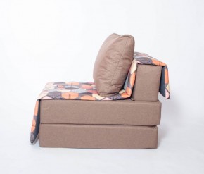 Кресло-кровать бескаркасное Харви (коричневый-геометрия браун) в Красноуральске - krasnouralsk.ok-mebel.com | фото 2