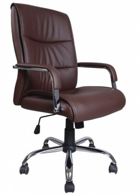 Кресло офисное BRABIX "Space EX-508" (экокожа, хром, коричневое) 531164 в Красноуральске - krasnouralsk.ok-mebel.com | фото