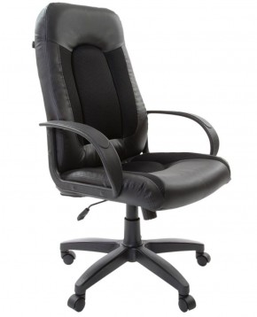 Кресло офисное BRABIX "Strike EX-525" (экокожа черная, ткань черная) 531381 в Красноуральске - krasnouralsk.ok-mebel.com | фото 1