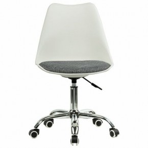 Кресло стул BRABIX "Eames MG-310 CH", хром, пластик белый, ткань серая, 532924 в Красноуральске - krasnouralsk.ok-mebel.com | фото