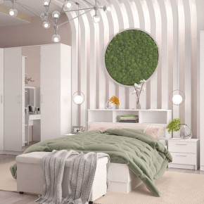 Кровать 1400 Париж с настилом (Белый тиснение) в Красноуральске - krasnouralsk.ok-mebel.com | фото 3