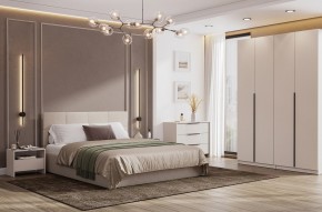 Кровать двойная №4 с основанием (Бежевый) в Красноуральске - krasnouralsk.ok-mebel.com | фото 3