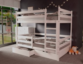 Кровать двухъярусная без крыши 80*160 Белый в Красноуральске - krasnouralsk.ok-mebel.com | фото