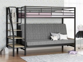 Кровать двухъярусная с диваном "Мадлен-3" (Черный/Серый) в Красноуральске - krasnouralsk.ok-mebel.com | фото