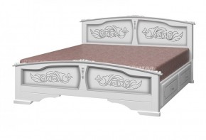 ЕЛЕНА Кровать из массива 1600 (Белый жемчуг) с 2-мя ящиками в Красноуральске - krasnouralsk.ok-mebel.com | фото