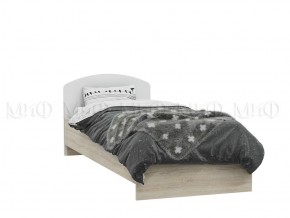 МАРТИНА Кровать 800 с настилом ЛДСП (Белый глянец/дуб сонома) в Красноуральске - krasnouralsk.ok-mebel.com | фото 2