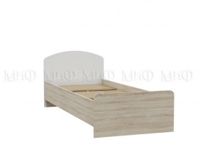 МАРТИНА Кровать 800 с настилом ЛДСП (Белый глянец/дуб сонома) в Красноуральске - krasnouralsk.ok-mebel.com | фото