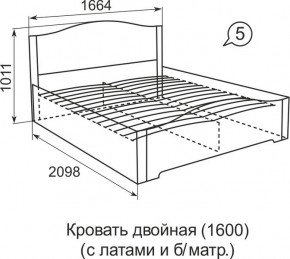 Кровать с латами Виктория 05 в Красноуральске - krasnouralsk.ok-mebel.com | фото 2
