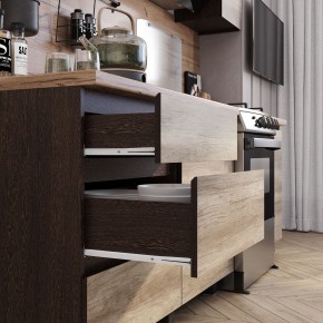Кухня Энигма 1.6 м (венге/дуб каньон) в Красноуральске - krasnouralsk.ok-mebel.com | фото 2