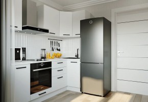 Кухонный гарнитур Белый Глянец 2200*1000 (Стол. 26мм) в Красноуральске - krasnouralsk.ok-mebel.com | фото