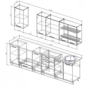 Кухонный гарнитур Графика 2800 (Стол. 38мм) в Красноуральске - krasnouralsk.ok-mebel.com | фото 2