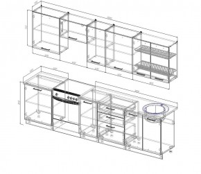 Кухонный гарнитур Графика 3000 (Стол. 38мм) в Красноуральске - krasnouralsk.ok-mebel.com | фото 2