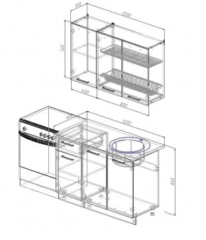 Кухонный гарнитур Жемчуг 1200 (Стол. 38мм) в Красноуральске - krasnouralsk.ok-mebel.com | фото 2