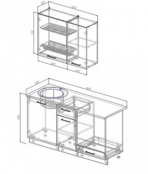 Кухонный гарнитур Жемчуг 1600 (Стол. 38мм) в Красноуральске - krasnouralsk.ok-mebel.com | фото 2