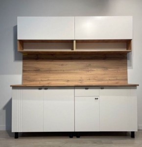 Кухонный гарнитур «Монако» 2.0 м Серия 2 МДФ с фрезеровкой (Дуб Золотой/Белый матовый) в Красноуральске - krasnouralsk.ok-mebel.com | фото 2