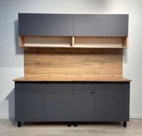 Кухонный гарнитур «Монако» 2.0 м Серия 2 МДФ с фрезеровкой (Дуб Золотой/Графит) в Красноуральске - krasnouralsk.ok-mebel.com | фото 3