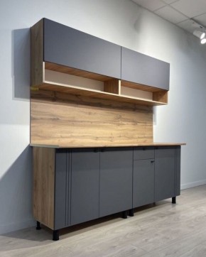 Кухонный гарнитур «Монако» 2.0 м Серия 2 МДФ с фрезеровкой (Дуб Золотой/Графит) в Красноуральске - krasnouralsk.ok-mebel.com | фото 4