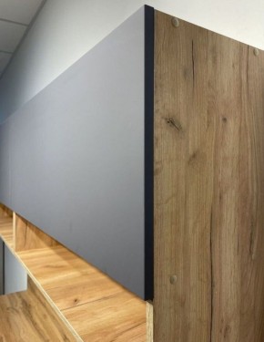 Кухонный гарнитур «Монако» 2.0 м Серия 2 МДФ с фрезеровкой (Дуб Золотой/Графит) в Красноуральске - krasnouralsk.ok-mebel.com | фото 6