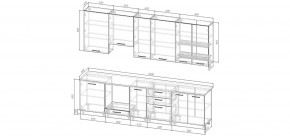 Кухонный гарнитур Санторини 3000 h950 (Стол. 38мм) в Красноуральске - krasnouralsk.ok-mebel.com | фото 2