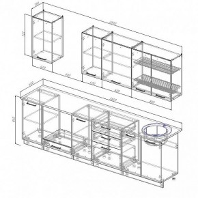 Кухонный гарнитур Шампань 2800 (Стол. 38мм) в Красноуральске - krasnouralsk.ok-mebel.com | фото 2