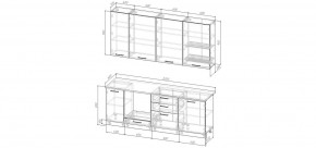Кухонный гарнитур Смоки 2200 h950 (Стол. 38 мм) в Красноуральске - krasnouralsk.ok-mebel.com | фото 2