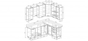Кухонный гарнитур Старое Дерево 2200*1600 h950 (Стол. 26мм) в Красноуральске - krasnouralsk.ok-mebel.com | фото 2