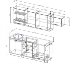 Кухонный гарнитур Вегас 2550 (Стол. 26мм) в Красноуральске - krasnouralsk.ok-mebel.com | фото 2