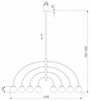 Люстра на штанге Eurosvet Cenacolo 30179/8 черный в Красноуральске - krasnouralsk.ok-mebel.com | фото 2