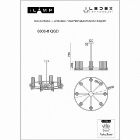 Люстра на штанге iLamp Evolution 6806-8 QGD в Красноуральске - krasnouralsk.ok-mebel.com | фото 2