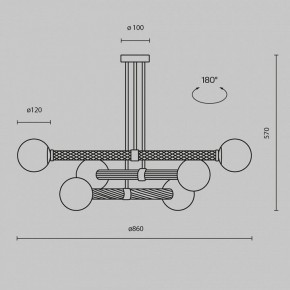 Люстра на штанге Maytoni Teatro MOD287PL-06BS в Красноуральске - krasnouralsk.ok-mebel.com | фото 3