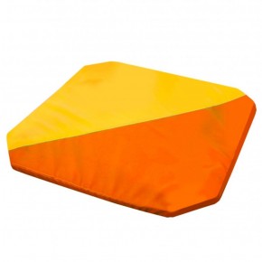 Мат гимнастический 1,3x1,3x0,05м складной скошенные углы цв.оранжевый-желтый в Красноуральске - krasnouralsk.ok-mebel.com | фото 1