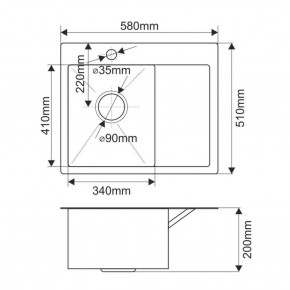 Мойка HD5851L MELANA ProfLine 3,0/200 САТИН врезная прямоугольная с коландером HD5851L в Красноуральске - krasnouralsk.ok-mebel.com | фото 2