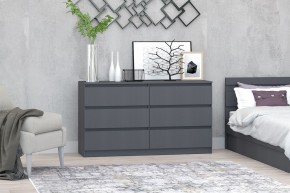МС "Хилтон" Комод №5 1400 (6 ящ.) графит в Красноуральске - krasnouralsk.ok-mebel.com | фото