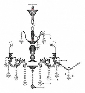 Подвесная люстра Lucia Tucci Barletta BARLETTA 122.6 antique в Красноуральске - krasnouralsk.ok-mebel.com | фото 3